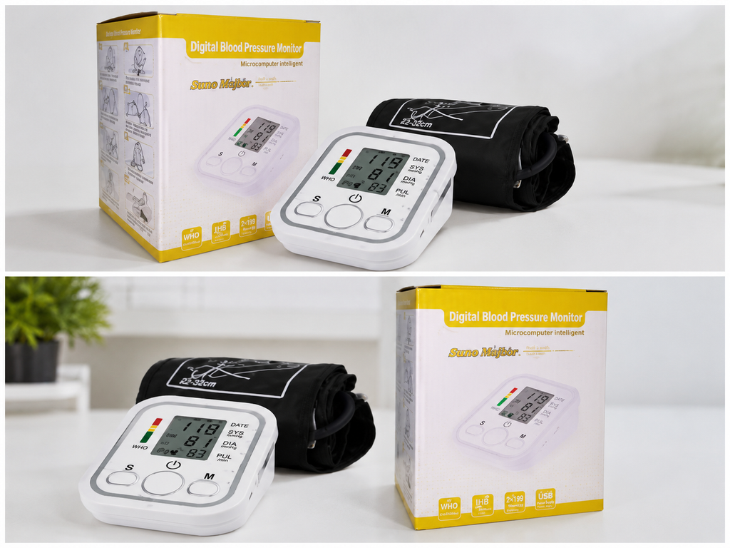 Digital Arm Style Electronic Blood Pressure Monitor – Automatic BP Machine for Home Use