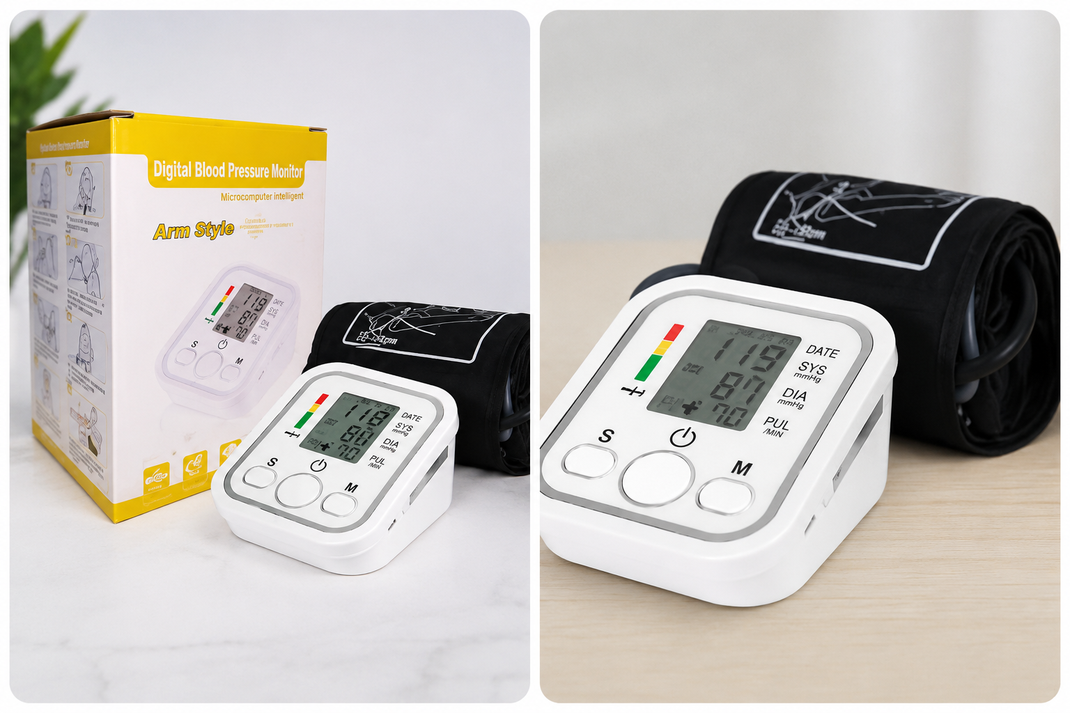 Digital Arm Style Electronic Blood Pressure Monitor – Automatic BP Machine for Home Use